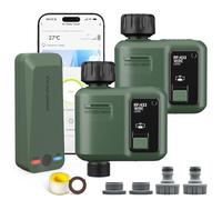 2 Pcs WiFi Water Timer 1 Zone for Garden Hose, Smart Sprinkler Timer with 984ft RF Range, Smart Lawn Watering System Irrigation Controller, APP/Voice Control, Rain Delay, Automatic/Manual Irrigation
