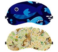 2 PCS Wild Rabbit Running Painted Leaves Sleep Mask, Eye Mask for Men Women, No Pressure Night Eye Cover, Breathable Sleeping Eye Mask, Light Blocking