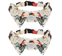 2 PCS Wild West Women Cowgirl Horse Rodeo Leaves Shirt Style Paw Dog Collar, Adjustable Bow tie Dog Collar, Elegant Pet Bowties for Small Puppy and Cats, Length 11.2-12.2 Inches