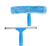 2 PCS Window Cleaning Kit, Window Cleaning Equipment,Window Squeegee Microfibre Wiper Cleaning Rag Replacement Rubber Strips, Professional Cleaner Tool for Car Window Glass Bathroom Shower