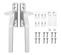 2 PCS Window Handle Replacement Right Left Hand Universal for UPVC Window and Double Glazing Espag Handles Lockable Aluminum Alloy Handles with Screw Fixing for Casement Patio Door Home White