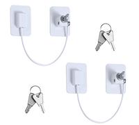 2 Pcs Window Locks, Punch-Free Window Restrictor Window Locks Child Safety for UPVC Windows Fridge Locks with 4 Keys for Doors Drawer Washing Machines