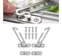 2 PCS Window Restrictors for UPVC,Window Lock Stainless Steel,Windows Restrictors Locks Child Safety with Screws for Home School Kindergarten Office(Silver,1 Pairs)
