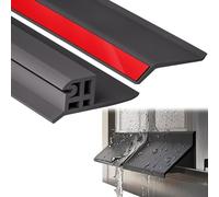 2 Pcs Window Rubber Rain Seal Strip - Cuttable Anti-Rain Barrier for Sliding Windows Effective Drainage Guard Easy Install Indoor/Outdoor 1.7in+1.9in 16.4ft (5m)