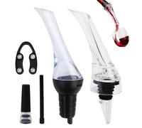 2 PCS Wine Aerator, Washable Decanter Pourer Aerate Wine with Vacuum Wine Stopper, Bottle Speed Pourers with a Cutting Knife, Reusable Wine Accessories for Home Restaurant Bar