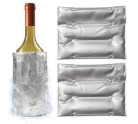 2 Pcs Wine Cooler Sleeve, Flexible Bottle Cooler Cover, Reusable Bottle Cooler Cover, Insulated Grey Gel Cooler Sleeves Silver Finish Grey Gel Bottle Cooler for Beer, Champagne, Drink (13.3 x 7 in)