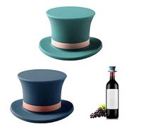 2 Pcs Wine Stoppers Funny Top Hat Bottle Stopper Reusable Silicone Stopper Cap Premium Beverage Bottle Stoppers Suitable for Red Wine, Wine, Sparkling Wine, Glass Bottles, Etc