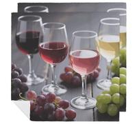 2 PCS Wine with Grapes Cloth Napkins 18.7"x18.7"- Single-Sided Print, Soft & Reusable Napkins for Elegant Dining, Wedding, Party, Restaurant Decor