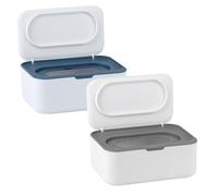 2 PCS Wipes Dispenser Case Box, Baby Wipes Box Dispenser, Dry Wet Tissue Paper Case Holder, Tissue Storage Box Case with Lid, Keep Wipes Fresh, Nappy Box Organiser Storage for Office, Home Accessories