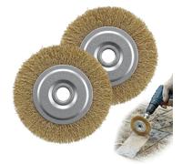 2 Pcs Wire Wheel Brushes 115mm for Patio Cleaner Weed Sweeper Patio Tool | Heavy Duty Steel Replacements Clear Block Paving Joints Rust and Debris from Outdoor Hard Surfaces Patio Weed Cleaning Brush