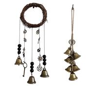 2 PCS Witch Wind Chime Kit, Witch Bell Witchcraft Kit Decor,Wind Chimes Wreath Handmade Door Hanger,Decorations Witches Wind Chimes Décor