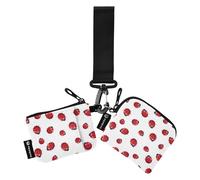 2 Pcs Women Red Ladybug White Ladybug Purse Minimalist Keychain for Work Travel 2 Pieces Multicoloured 10 x 8 cm (L x W) Multicolor., 4.13"(L) x, Multicoloured., 4.13"(L) x 3.5"(W), Travel Accessories