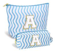 2 Pcs Women's Makeup - Travel Cosmetic Bag Gifts for Teenagers Mom Women Girlfriends Best Friends, blue, A