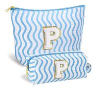 2 Pcs Women's Makeup - Travel Cosmetic Bag Gifts for Teenagers Mom Women Girlfriends Best Friends, blue, P