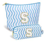 2 Pcs Women's Makeup - Travel Cosmetic Bag Gifts for Teenagers Mom Women Girlfriends Best Friends, blue, S
