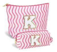2 Pcs Women's Makeup - Travel Cosmetic Bag Gifts for Teenagers Mom Women Girlfriends Best Friends, pink, K