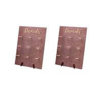 2 Pcs Wood Donut Stand Reusable Doughnut Stand Display Holder Donut Party Supplies for Wedding Birthday Festival Table Decor,Brown
