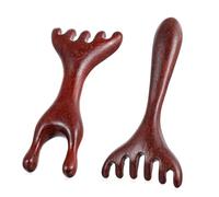 2 PCS Wood Head Massager Scalp Stress Relax, Therapy Comb Scratcher Massager Tool for Deep Relaxation and Stress Reduction, Wooden Manual Scalp Massagers Combs for Head Face Eye Nose Jaw and Neck