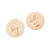 2 Pcs Wooden Baby Growing up Cards for Newborn Photography | Letter Design, Monthly Age Milestone Props, Simple Setup for Newborns and Baby Shower Memories