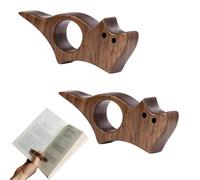 2 Pcs Wooden Book Holder for Reading, Cat Book Page Holder for Finger/Thumb, Wood Thumb Book Page Holders, Bookmark Books Page Book Clip, Choice for Booklovers and Literary Enthusiasts