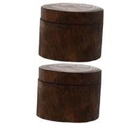 2 Pcs Wooden Box Bracelet Stand South East Asian Jewellery Earring Holder Engagement Ring Case Shoe Floor Tiles Self Adhesive Small Stand Mini Gifts Vintage Jewelry Plate/1078