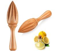 2 Pcs Wooden Citrus Reamer Lemon Hand Juicer Beech Wood Handheld Citrus Juicer Easy to Hold Kitchen Juicing Tool Manual Orange Lime Lemon Juice Reamer Extractor for Daily Home Bar Cafe Restaurant Use