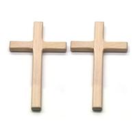 2 Pcs Wooden Cross Vintage Religious Catholic Handcrafted Plaque Small Hanging Wall Crucifix Hanging Cross for Home Wall Decor