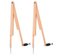 2 Pcs Wooden Drafting Compass Teacher Tool Adjustable Radius