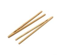 2 Pcs Wooden Food Tongs For Toast Salad Sugar Ice Tea Serving Kitchen Utensils For Breakfast Bread Handling