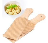 2 PCS Wooden Gnocchi Board Butter Paddles,Spaghetti Maker Tool Gnocchi Maker Hanging Storage Resists Breaking or Warping for Macaroni,Spiralized Pasta,Tortellini,23x7x1cm (2PCS)