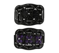 2 Pcs Wooden Hair Comb, Magic Wood Beads Double Comb Clip, for Women and Girls DIY Hair Styling Tool