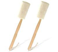 2 Pcs Wooden Handle loofah Tubular Back Brush,Exfoliating loofahbrush,Loofah Bath Brush,for Wipe The Body in Bath,Remove Dead Skin,Promote Skin Circulation,Make The Skin Smooth,for All Skin