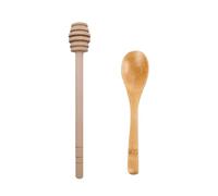 2 Pcs Wooden Honey Spoon & Honey Dipper Stick Set, 15cm Honey Stirrer for Honey, Jam, Syrup, and More - Eco-Friendly Bamboo Honey Mixing Tools