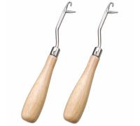 2 Pcs Wooden Latch Hook Crochet Tool for Rug Making Fabric Weaving | 2pcs latch hook crochet tools,wooden handles,metal latch needles,rug making supplies,fabric weaving accessories,home mending