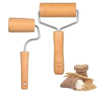 2 Pcs Wooden Rolling Pins for Baking, Manual Dough Roller, Wood Rolling Pin for Baking, Pastry Roller, Pizza Rollers for Dough Pastas Pizza Desserts Polymer Clay Rollers(2 Sizes)