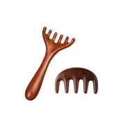 2 Pcs Wooden Round Tooth Comb Sandalwood Wide Tooth Massage Comb Gua Sha Relieve Fatigue Relax Scalp Stress Men Women (A11)