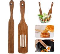 2 Pcs Wooden Spatula For Cooking - 13 Inch Sourdough Spurtles Kitchen Tools, Wood Cooking Utensils, Spurtle Spatula,Skinny Spurtle For Sourdough Starter, Wood Sourdough Bread Mixing Stir Stick Spurtle