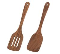 2 Pcs Wooden Spatula for Cooking,Nonstick Pot Spoons,Wooden Kitchen Utensils Set,Wok Spatula(Size:12.2inch)