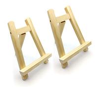 2 Pcs Wooden Table Top Easels, 15x20 cm/5.9x7.87 inch Small Tabletop Display Easel Stand, Mini Artist Canvas Painting Desktop Triangle Easel Holder Stand for Calendar/Drawing/Sketching/Wedding