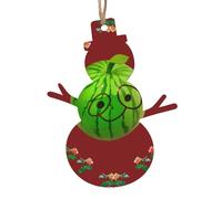 2 PCS Wooden Xmas Tree Ornaments, Big Eye Watermelon Print Christmas Party Decoration Wood Pendant, for Home Crafts Hanging