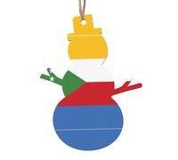 2 PCS Wooden Xmas Tree Ornaments, Flag of The Comoros Print Christmas Party Decoration Wood Pendant, for Home Crafts Hanging
