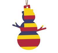 2 PCS Wooden Xmas Tree Ornaments, Flag of The Kingdom of Hawaii Print Christmas Party Decoration Wood Pendant, for Home Crafts Hanging