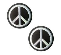 2 Pcs World Peace Sign Logo Patch Hook and Loop Embroidered Applique Anti War Love Peace Sew on Badge Symbol Emblem for Backpacks Jeans Jackets Clothing Uniform Vest Dog Harness