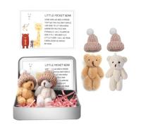 2 Pcs Worry Bear Hug in a Box, A Little Pocket Bear Hug, Mini Worry Bears with Inspirational Card, Christmas Handmade Mini Plush Bears in Box, Positive Gifts for Kids,Friends (2Pcs(1set))