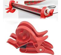 2 PCS Wrapping Paper Cutter and Tape Dispenser, Rapid Wrapping Paper Table Clamps, Adhesive Cutter Packaging Machine, Easier Gift Wrap Packing for Christmas Birthday Holiday (Red*2)