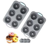 2 Pcs Wreath Ice Mold, 6 HoleHoliday Christmas Shaped Silicone Ice Cube Making Molds, Reusable Flexible Craft Supplies and Easy Release for Holiday Cocktails IceCubes Cakes Soap