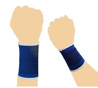 2 Pcs Wrist Hand Brace Elastic Support Carpal Tunnel Tendonitis Pain Relief Stretch Wrist Support Brace Wrap Sport Gym Fitness Compression Protective Band Elasticated Wrist Sprain Brace