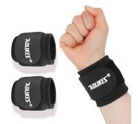 2 PCS Wrist Supports Wrist Wraps, Wrap-Around Compression Weightlifting Wrist Wraps for Gym Training, Double Velcro Fixation for Badminton Basketball Tennis Dumbbell