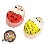 2 PCS x Egg Timer Heat Sensitive Egg Shaped Boiler Timer Egg Cooker Perfect Gadget Colour Changing Indicator For Soft Medium & Hard Boiled Eggs Safe Kitchen Aid Tool Gift Cooking Breakfast Home Use