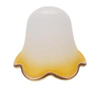 2 Pcs Yellow Frosted Glass Lampshade for Table Lamps, European Style | Flower Shaped Bell Design, 30mm Fitter Opening, Retaining Ring Socket Fit, Soft Light for Bedside Use